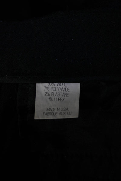 Theory Womens Wool Hook & Eye Zipped Straight Leg Dress Pants Black Size 2