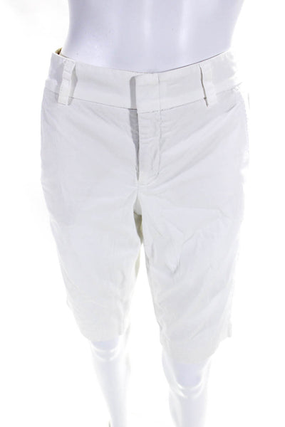 Vince Women's Hook Closure Pockets Chino Bermuda Short White Size 4