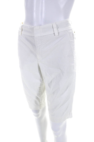 Vince Women's Hook Closure Pockets Chino Bermuda Short White Size 4