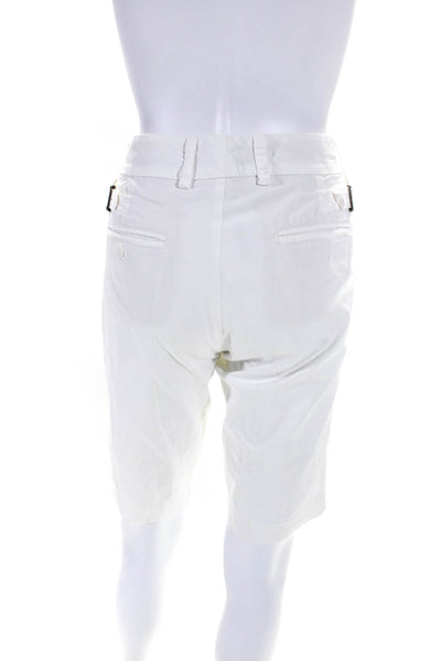 Vince Women's Hook Closure Pockets Chino Bermuda Short White Size 4