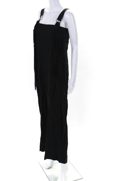 Cynthia Rowley Womens Square Neck Strapped Slip-On Jumpsuit Black Size S