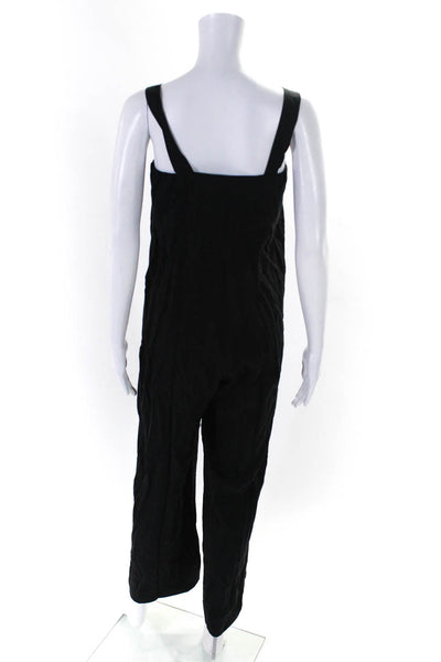 Cynthia Rowley Womens Square Neck Strapped Slip-On Jumpsuit Black Size S