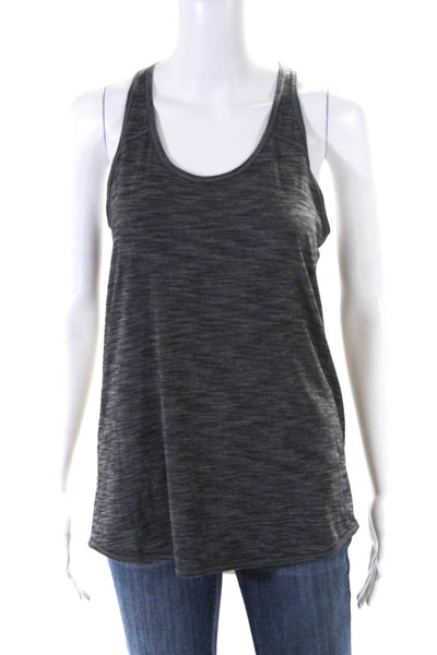 Lululemon Womens Striped Twist Back Detail Sleeveless Tank Top Gray Black Size 8