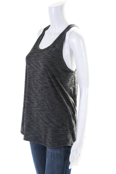 Lululemon Womens Striped Twist Back Detail Sleeveless Tank Top Gray Black Size 8