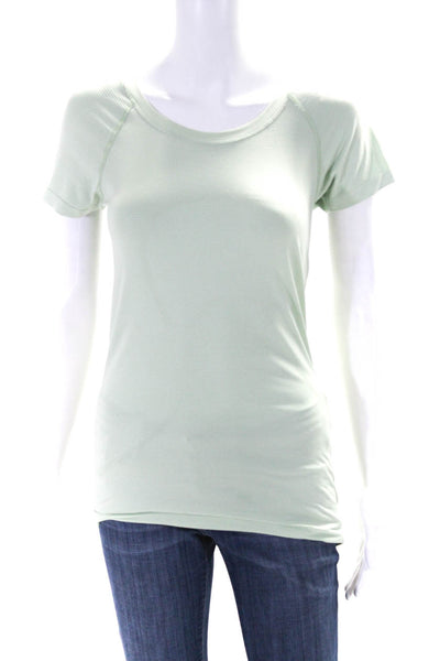 Lululemon Womens Short Sleeves Crew Neck Pullover Tee Shirt Mint Green Size 6