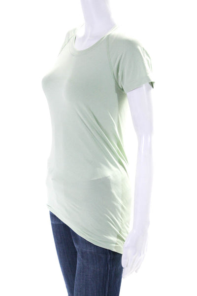 Lululemon Womens Short Sleeves Crew Neck Pullover Tee Shirt Mint Green Size 6