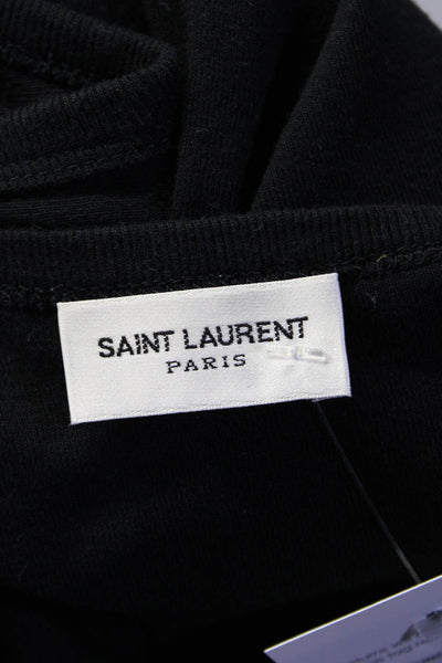 Saint Laurent Womens Solid Black Cotton Crew Neck Sleeveless Tank Top Size XL