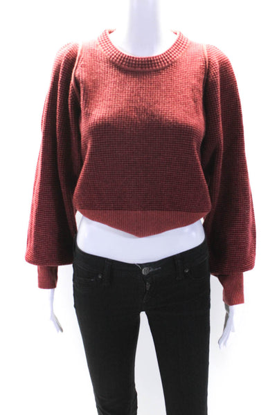 See by Chloe Womens Puffy Long Sleeves Sweater Red Wool Size Extra Small