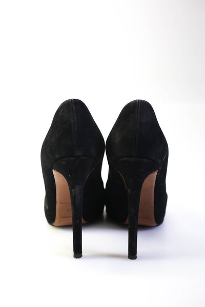 Alaia Womens Almond Toe Slip On Stiletto Pumps Black Suede Size 36 6