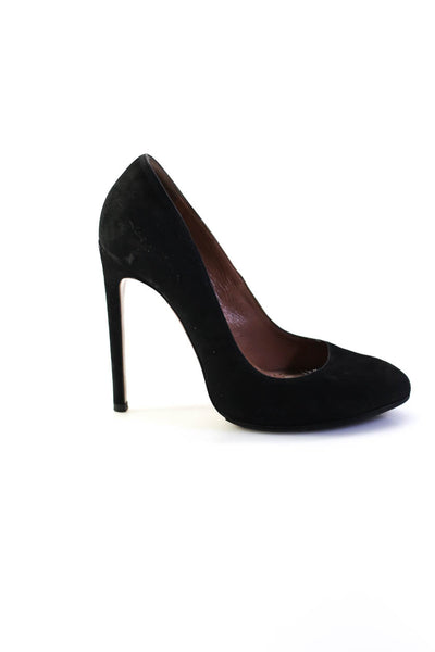 Alaia Womens Almond Toe Slip On Stiletto Pumps Black Suede Size 36 6