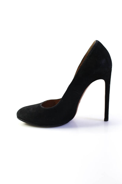 Alaia Womens Almond Toe Slip On Stiletto Pumps Black Suede Size 36 6