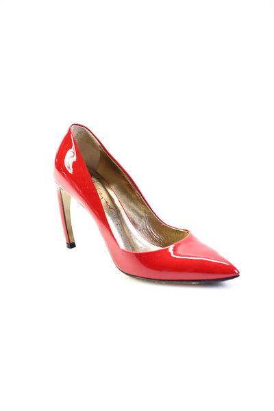 Walter Steiger Womens Pointed Toe Slip On Pumps Red Patent Leather Size 35 5