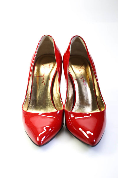 Walter Steiger Womens Pointed Toe Slip On Pumps Red Patent Leather Size 35 5