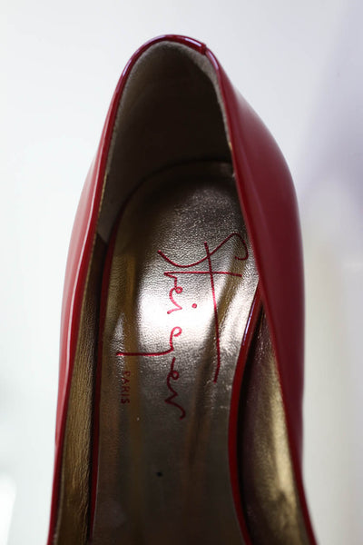 Walter Steiger Womens Pointed Toe Slip On Pumps Red Patent Leather Size 35 5