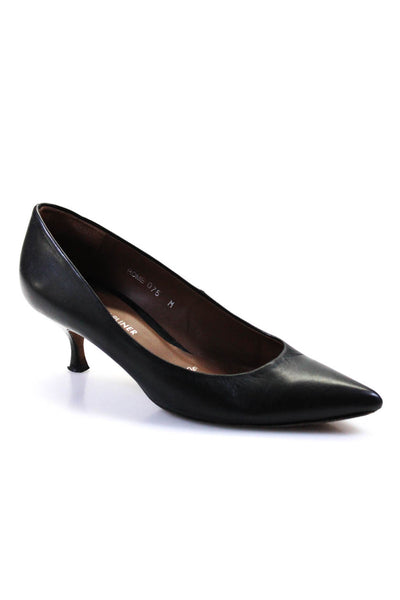 Donald J Pliner Womens Leather Pointed Toe Slip-On Spool Heels Black Size 7.5