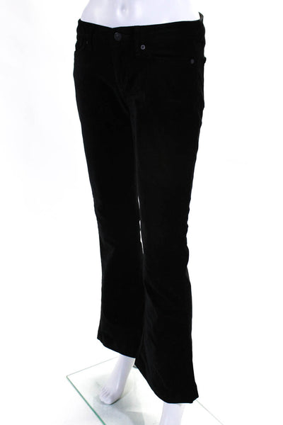 7 For All Mankind Womens Mid Rise Velvet Flare Jeans Pants Black Size 26