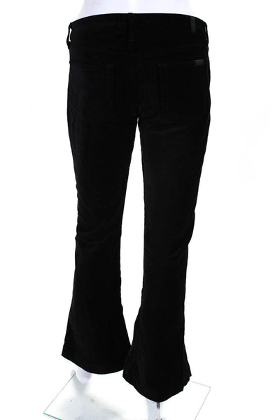 7 For All Mankind Womens Mid Rise Velvet Flare Jeans Pants Black Size 26