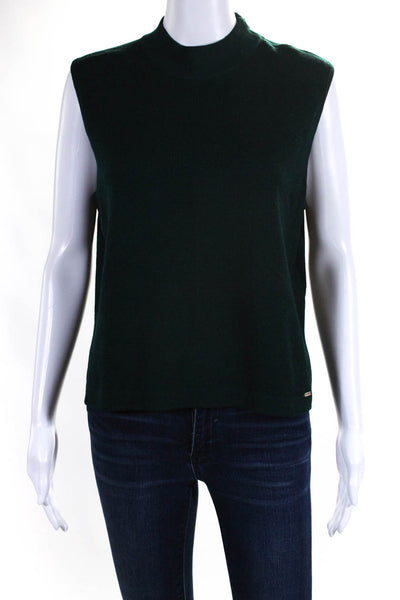 St. John Sport By Marie Gray Womens Santana Knit Mock Neck Top Green Size Medium