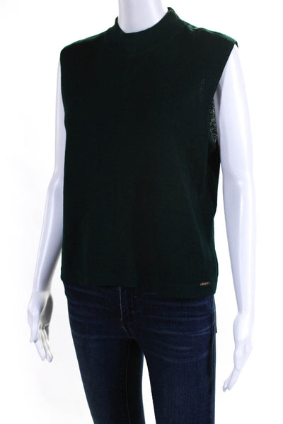 St. John Sport By Marie Gray Womens Santana Knit Mock Neck Top Green Size Medium