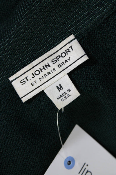 St. John Sport By Marie Gray Womens Santana Knit Mock Neck Top Green Size Medium