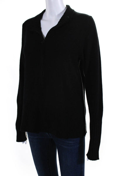 Derek Lam 10C x Athleta Womens Half Zip Cashmere Mock Neck Sweater Black Large