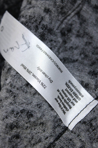 Eileen Fisher Womens Long Sleeve Open Front Knit Jacket Gray Black Size Large