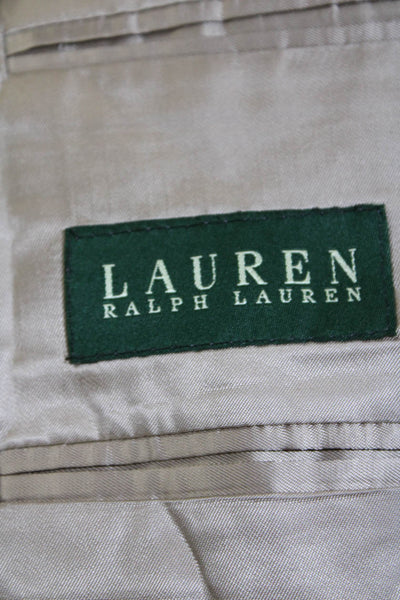 Lauren Ralph Lauren Mens Striped Print Buttoned Collared Blazer Tan Size EUR54