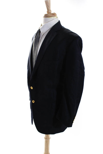 Lauren Ralph Lauren Mens Wool Buttoned Darted Collared Blazer Navy Size EUR48