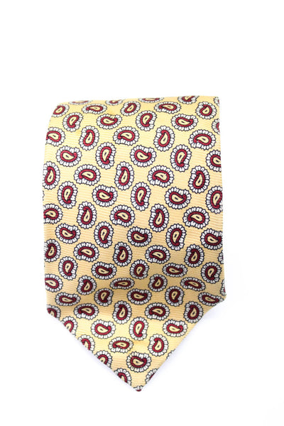 Polo Ralph Lauren Mens Paisley Print Wrapped Casual Classic Tie Yellow Size OS