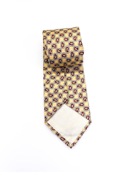 Polo Ralph Lauren Mens Paisley Print Wrapped Casual Classic Tie Yellow Size OS