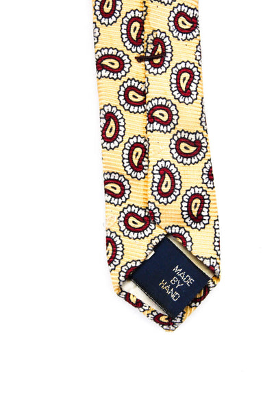 Polo Ralph Lauren Mens Paisley Print Wrapped Casual Classic Tie Yellow Size OS