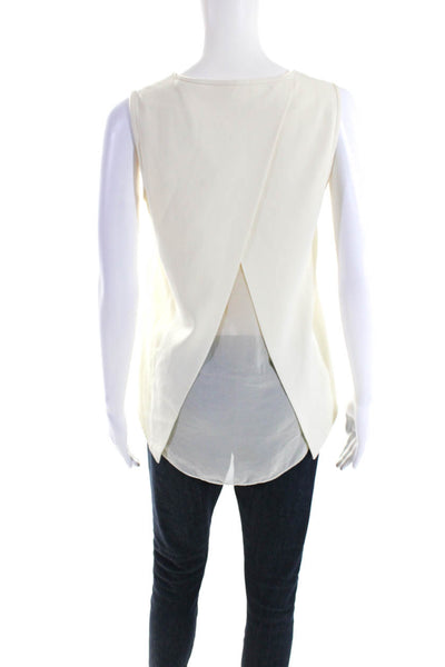 Rag & Bone Womens Surplice Back Sleeveless Crepe Top Blouse Cream Size XS