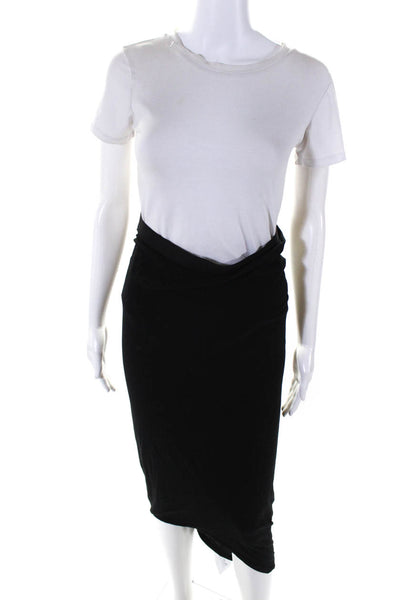 Helmut Lang Womens Asymmetrical Maxi Skirt Black Cotton Blend Size Petite