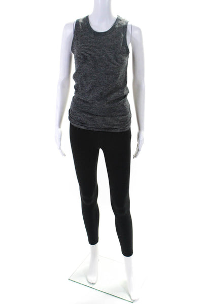 Athleta Womens Mid Rise Leggings Tank Top Set Black Grey Size Extra Small/Small