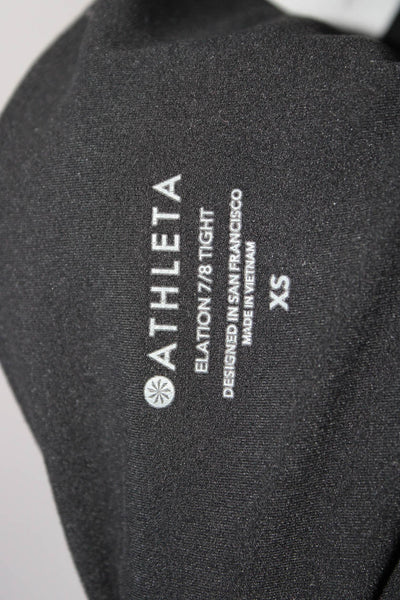 Athleta Womens Mid Rise Leggings Tank Top Set Black Grey Size Extra Small/Small