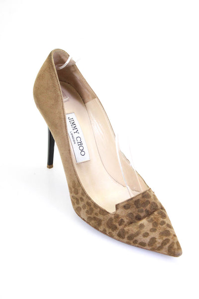 Jimmy Choo Womens Animal Ombre Print Point Stiletto Heels Pumps Brown Size EUR37