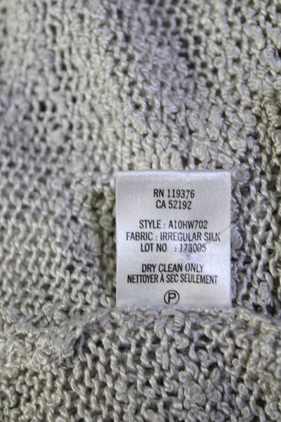 Helmut Lang Womens Linen Long Sleeves Knit V Neck Sweater Gray Size Small