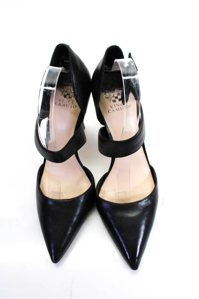 Vince Camuto Womens Leather Pointed Toe Carlotte Pumps Black Size 10.5 Medium