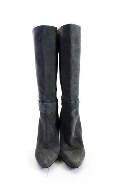 Michael Michael Kors Womens Suede Silver Tone Knee High Boots Gray Size 11 Mediu