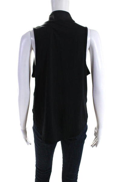 Greyson Womens Black Half Zip Mock Neck Sleeveless Vest Top Size XL