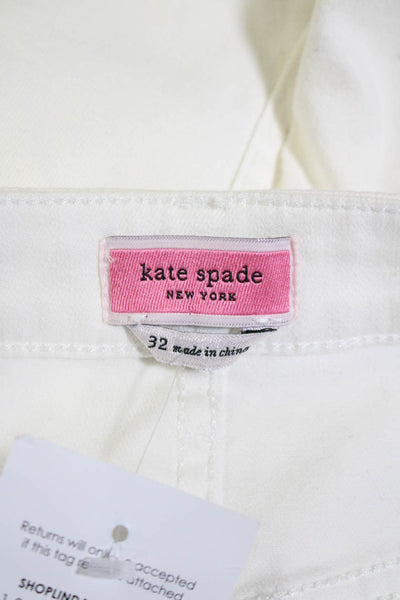 Kate Spade New York Womens High Rise Skinny Jeans White Denim Size 32