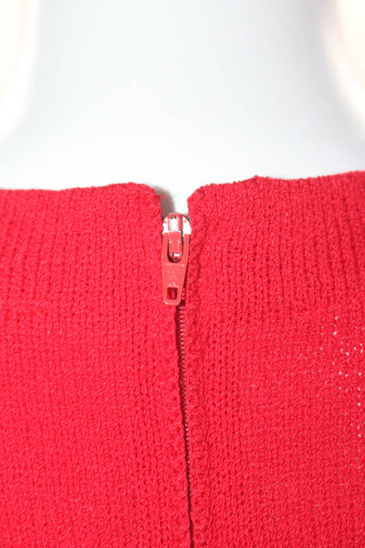 St. John Collection By Marie Gray Womens Santana Knit Shirt Red Wool Size Medium