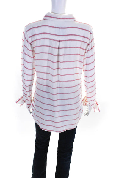 Rails Women's Collared Long Sleeves Button Down Red White Stripe Shirt Size S