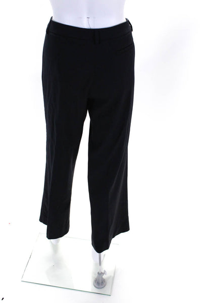 Emporio Armani Womens Wool Flat Front Straight Leg Dress Pants Black Size 12