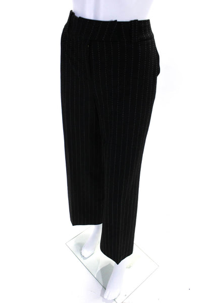 St. John Collection By Marie Gray Womens Striped Pleated Pants Black Size 10