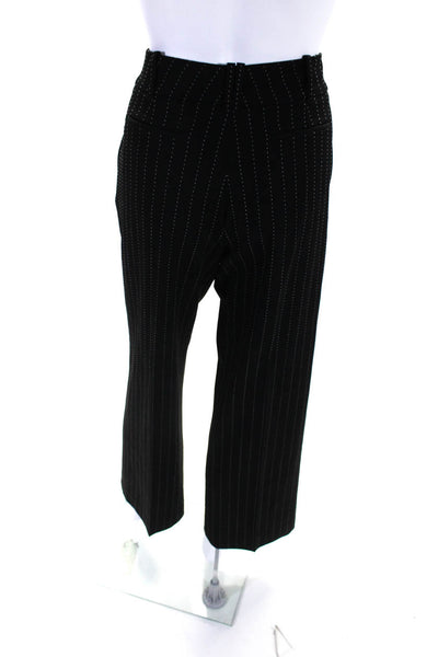 St. John Collection By Marie Gray Womens Striped Pleated Pants Black Size 10