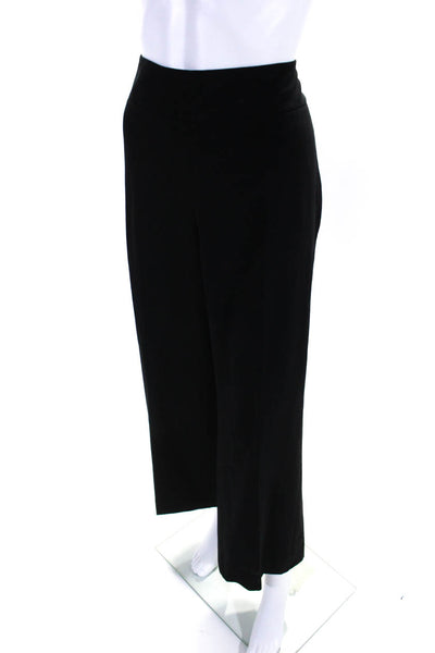 Akris Punto Womens High Rise Pleated Wide Leg Dress Pants Black Wool Size 12