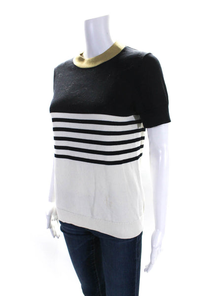 COS Womens Knit Stripe Short Sleeve Tee Shirt Sweater Navy White Size Small