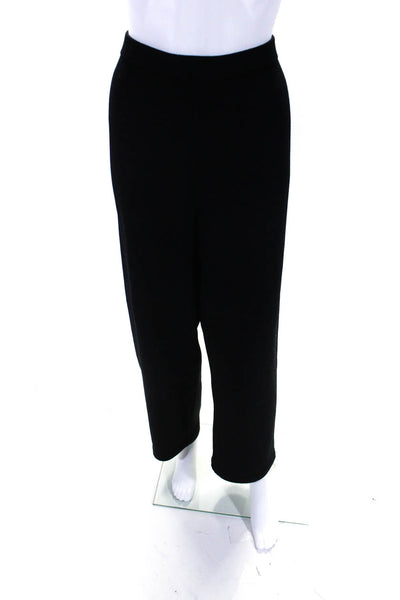 St. John Collection Womens High Rise Straight Santana Knit Pants Black Size 14