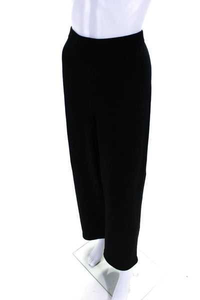 St. John Collection Womens High Rise Straight Santana Knit Pants Black Size 14